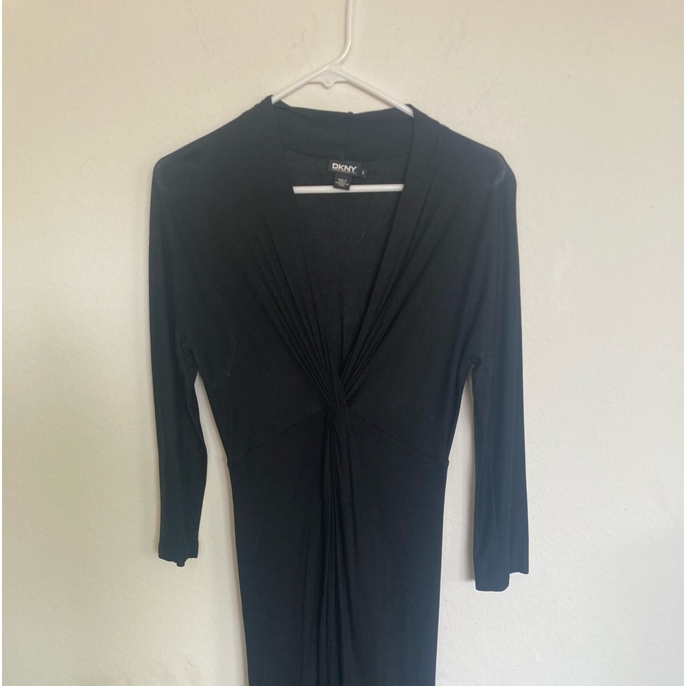 DKNY black low cut cocktail dress